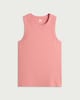 image 4 of F&F Cotton Rich Ribbed Vest in Dusty Pink