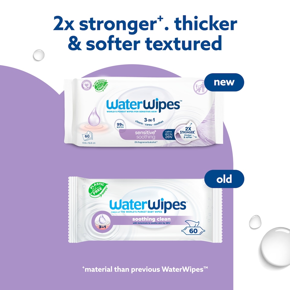 image 1 of WaterWipes Biodegradable Soothing Baby Wipes 60 pack