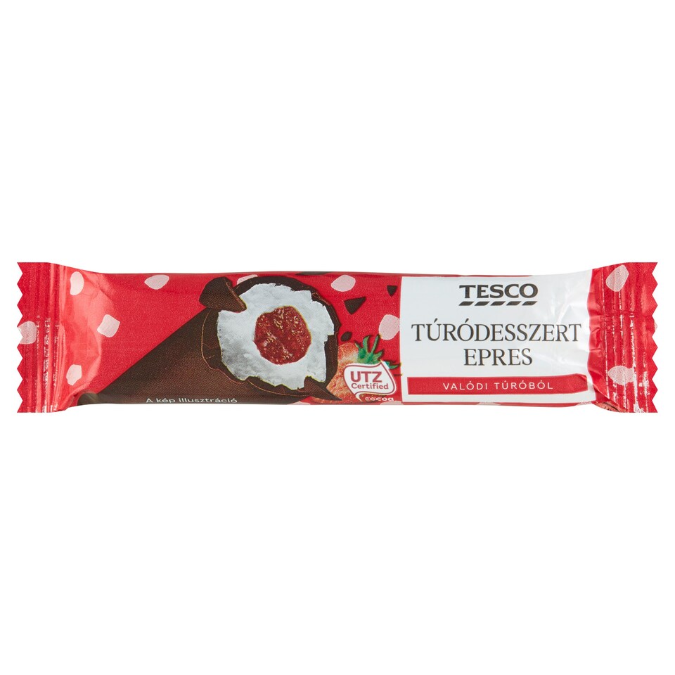 Tesco Cottage Cheese Dessert with Strawberry Jelly Filling and Cocoa Coating 30 g