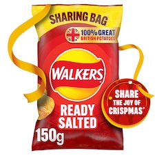 Walkers Legendary Ready Salted Potato Crisps 150g
