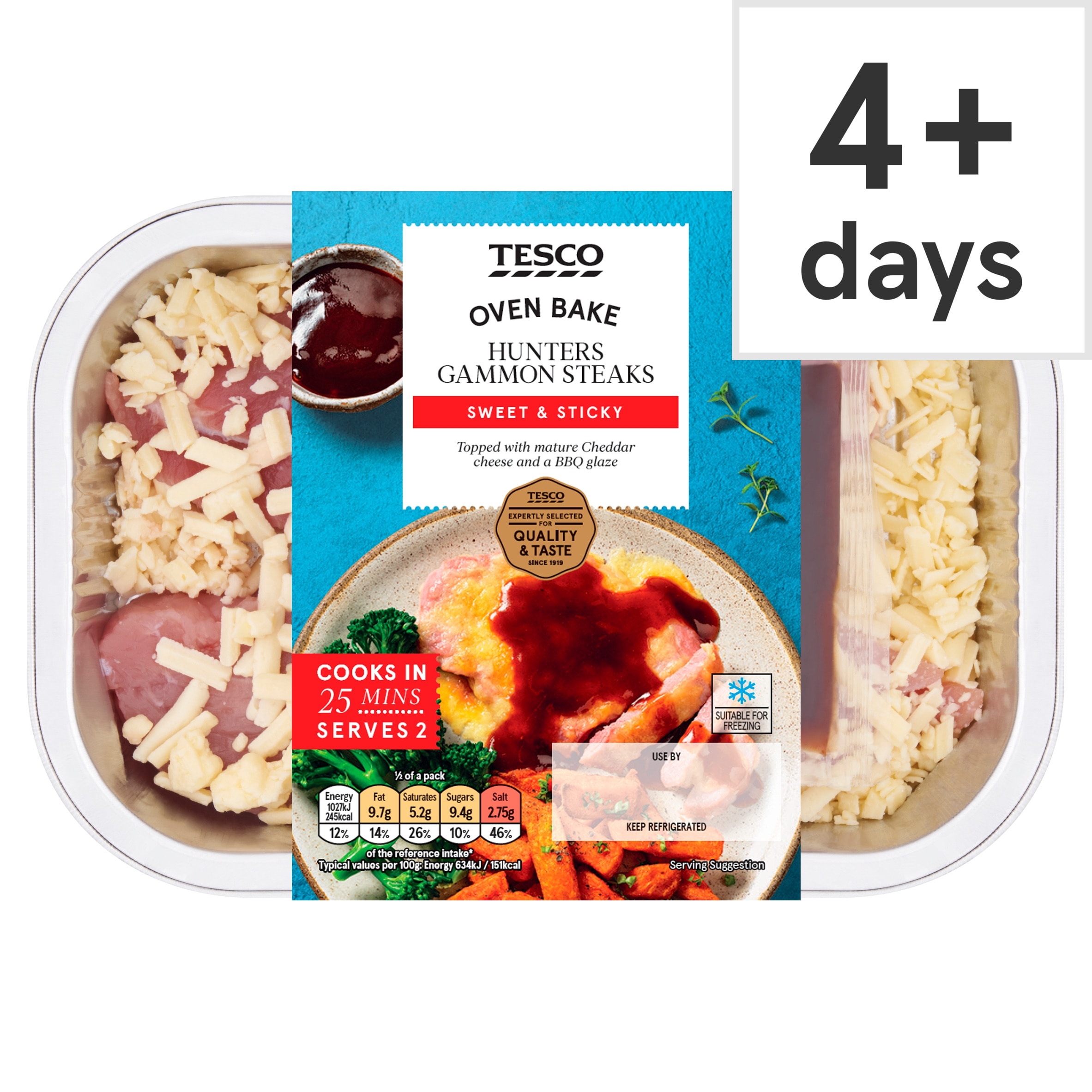 Tesco Hunters Gammon Steaks 345G