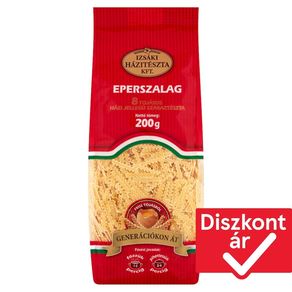 Izsáki Házitészta eperszalag 8 tojásos házi jellegű száraztészta 200 g