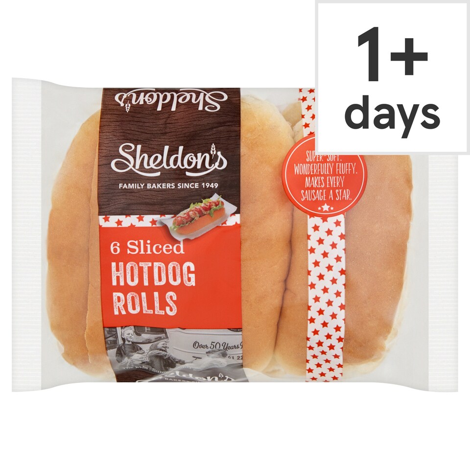 Sheldon's Sliced Hotdog Rolls 6 Pack