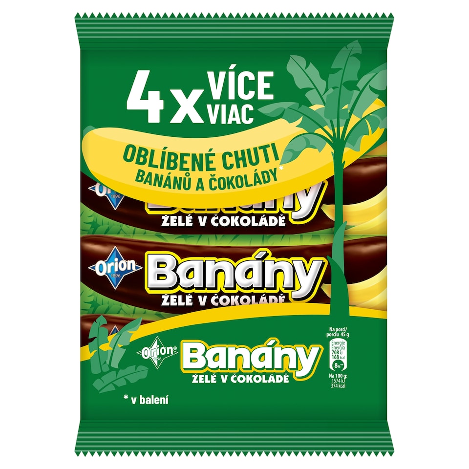 ORION Banány in Chocolate Multipack 4 x 45 g
