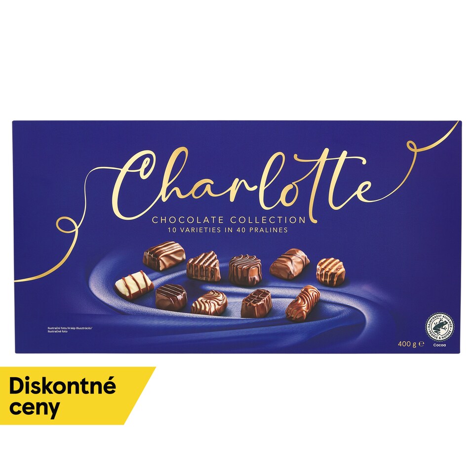 Charlotte Zmes bonbónov z mliečnej, horkej a bielej čokolády 400 g