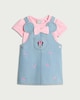 image 1 of Disney Minnie Mouse 2-Piece Pure Cotton Dungarees and Bodysuit Set in Blue