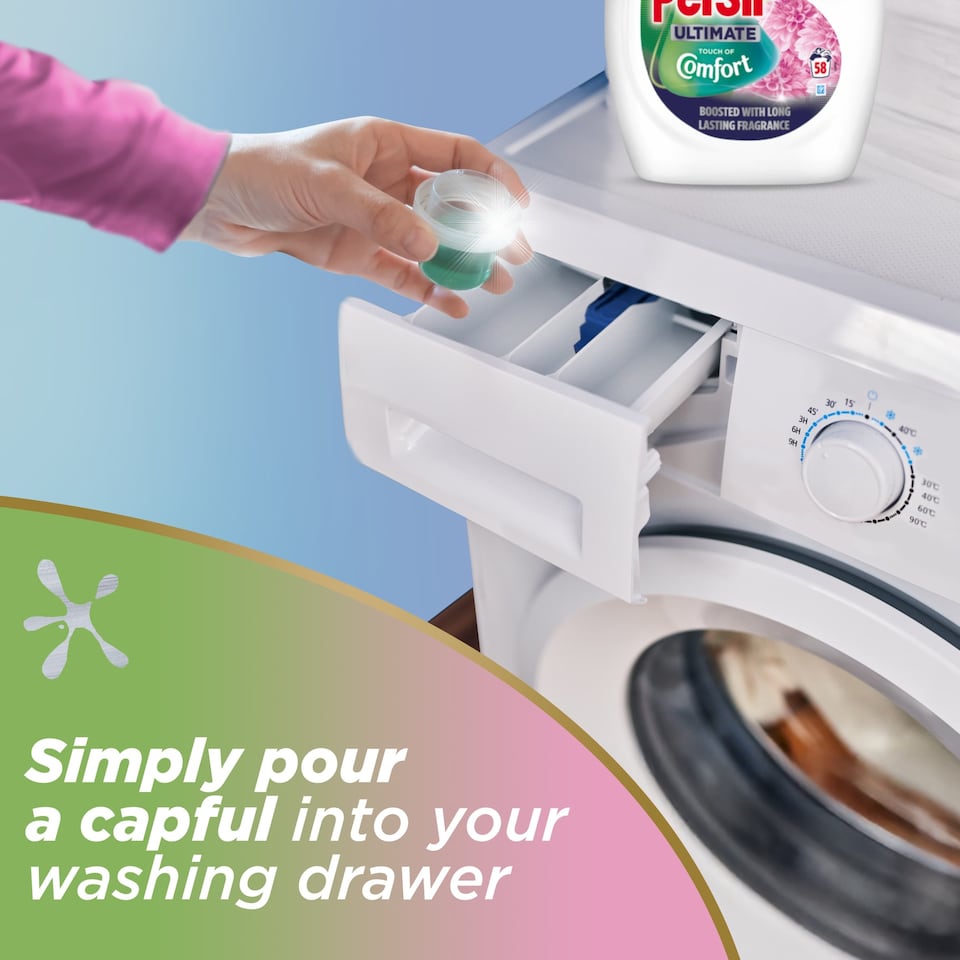 image 1 of Persil Ultimate Touch of Comfort Washing Liquid Detergent XXL Mega Pack 58 Washes 1566ml