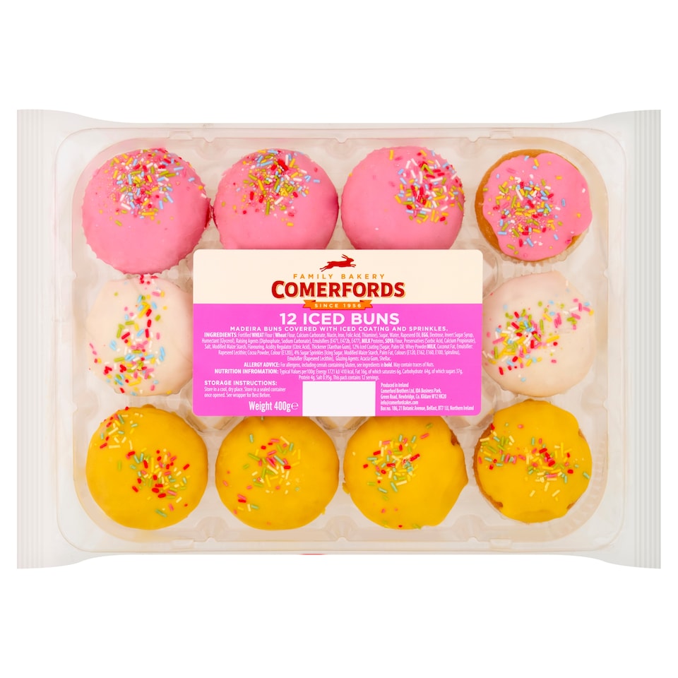 Comerfords 12 Iced Buns 400g