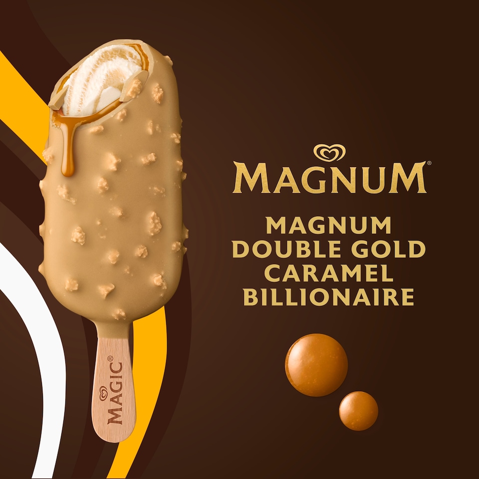 image 1 of Magnum Double Gold Caramel Billionaire Ice Cream Sticks 3x85ml