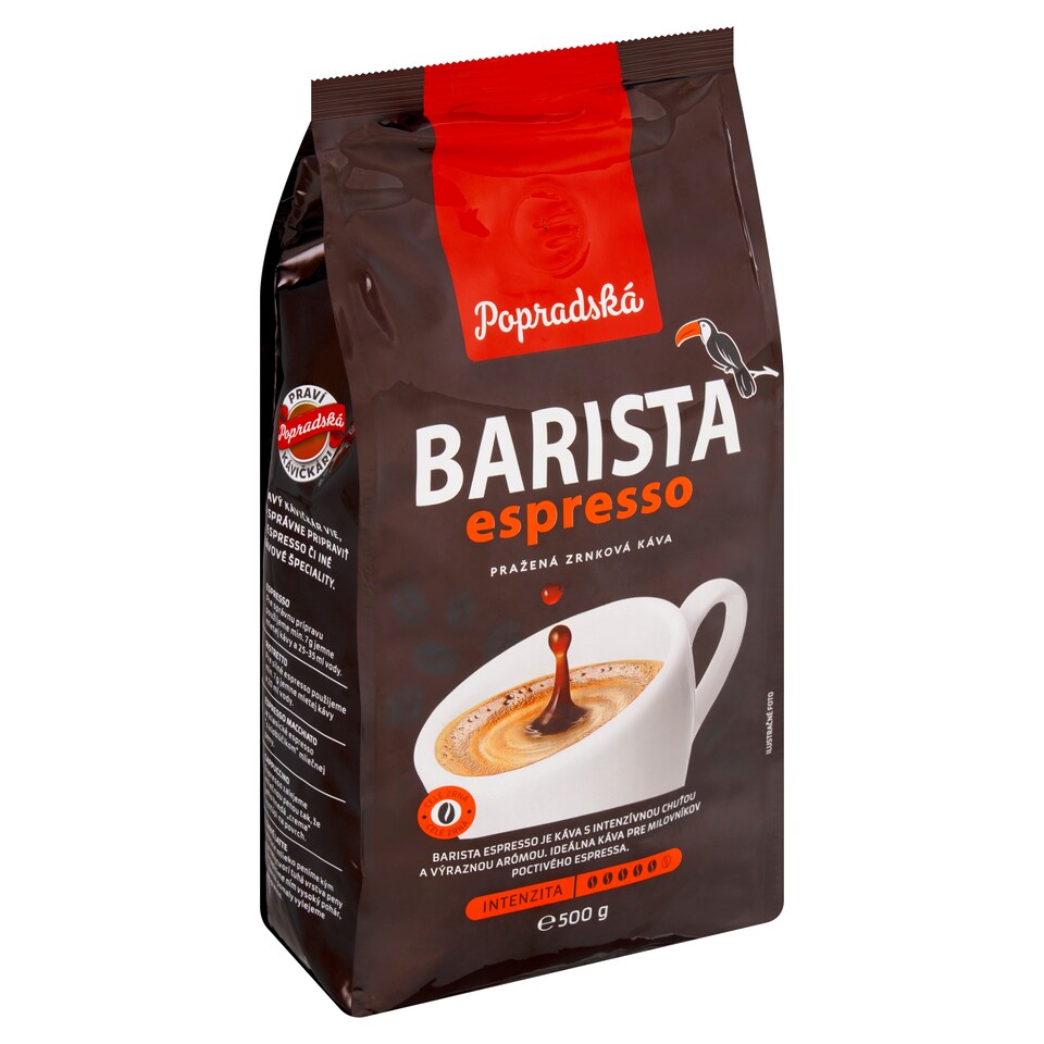 obrázok 1 z Popradská Barista espresso pražená zrnková káva 500 g