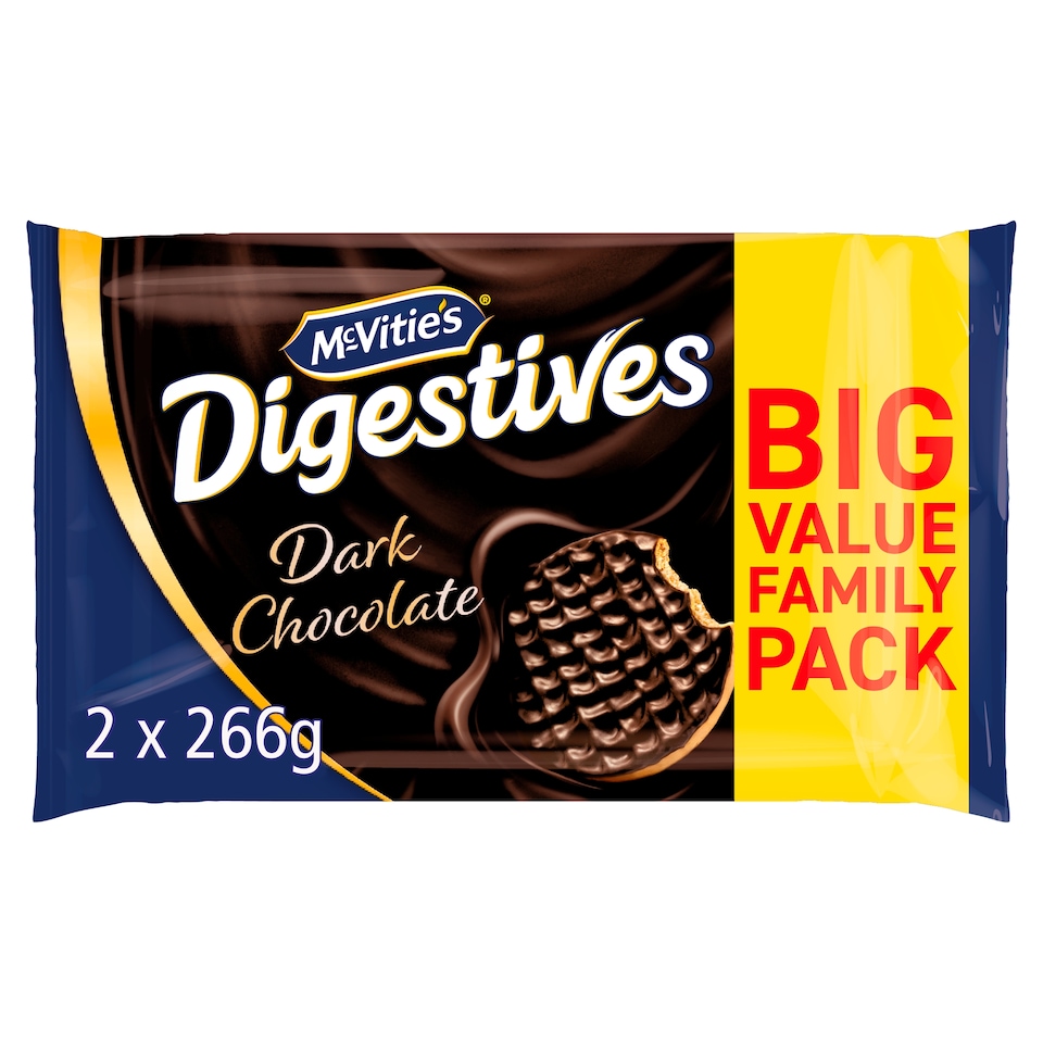 image 1 of McVitie's Dark Chocolate Digestives Biscuits Twin Pack 2 x 266g