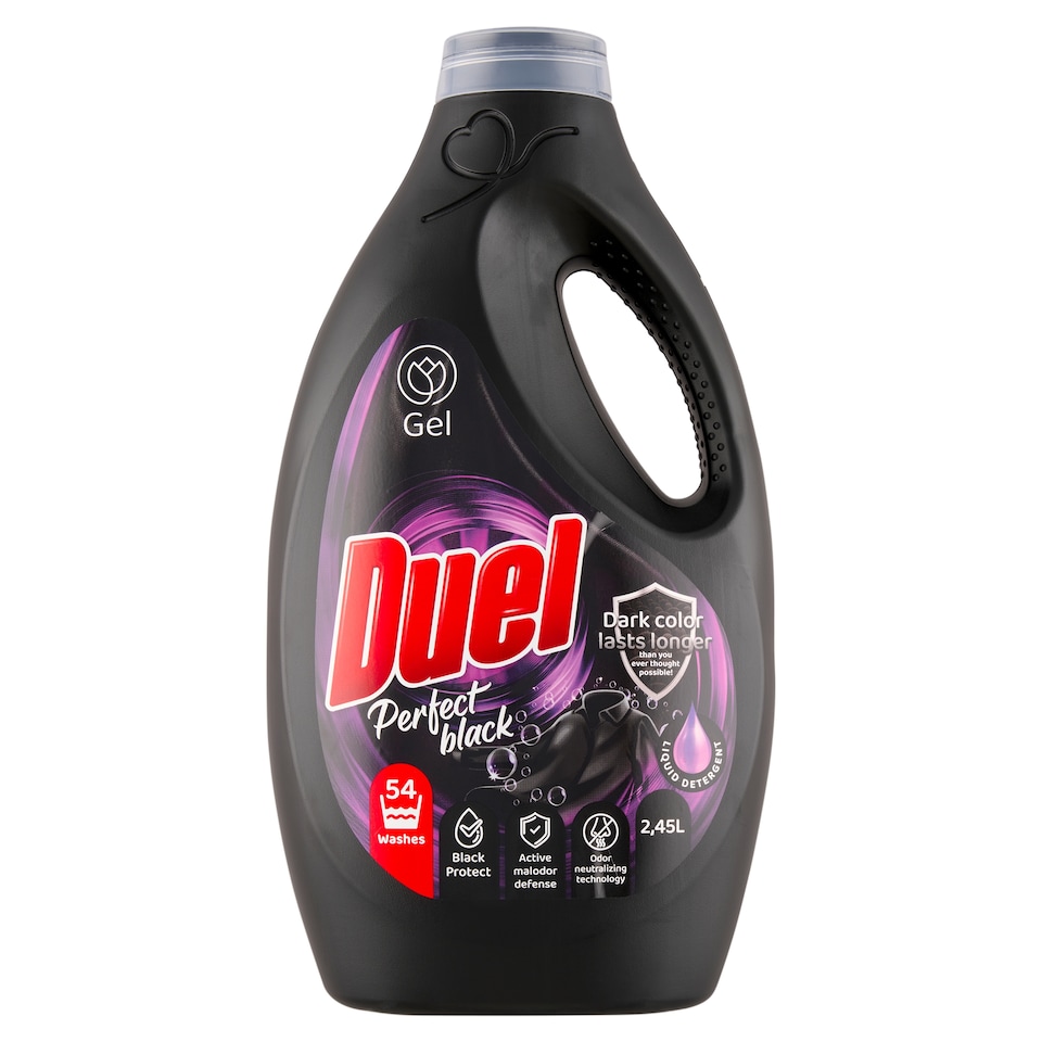 Obrázek 1 pro produkt Duel Perfect Black tekutý prací prostředek pro automatické pračky i ruční praní 54 praní 2450ml