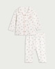 image 1 of F&F Baby Pure Cotton Floral Print Revere Pyjama Set in White