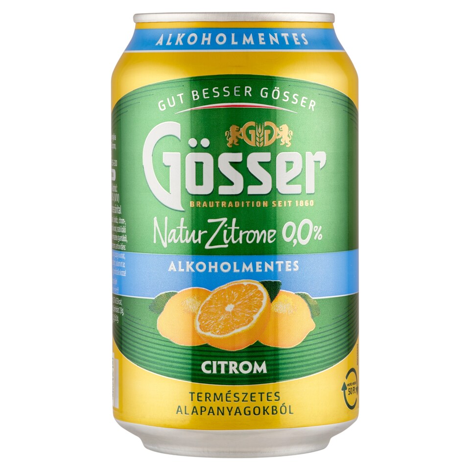 Gösser Natur Zitrone Lemon Non-Alcoholic Beer Drink 0,0% 330 ml