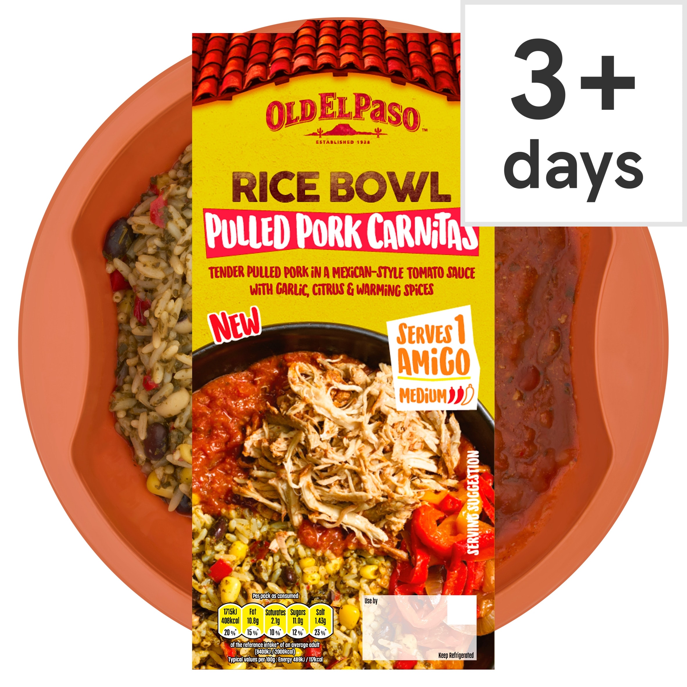 Old El Paso Pulled Pork Carnitas Rice Bowl 375g