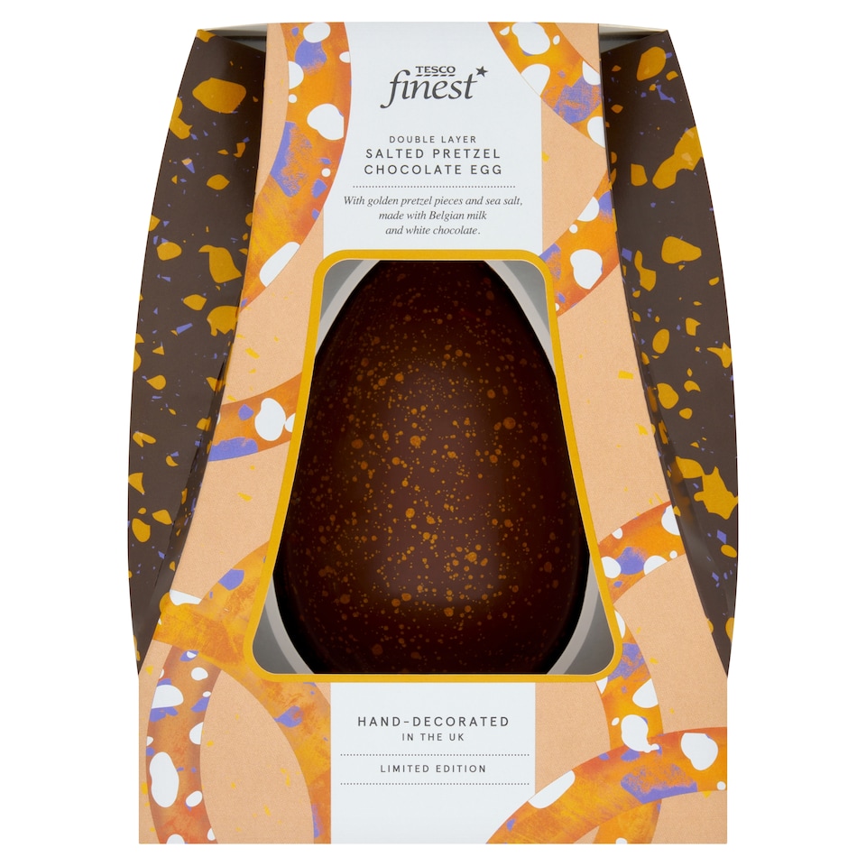 Tesco Finest Double Layer Salted Pretzel Chocolate Egg 210g