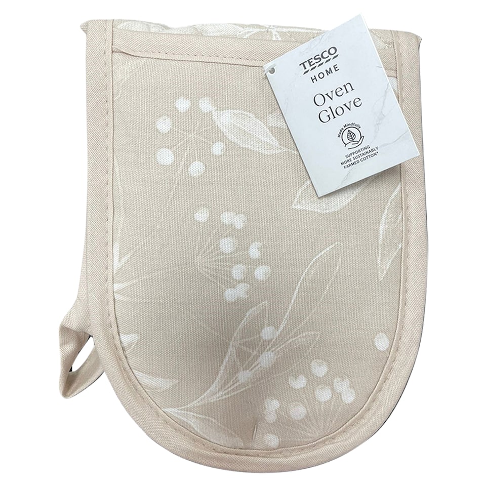 F&F Home Beige Floral Oven Glove
