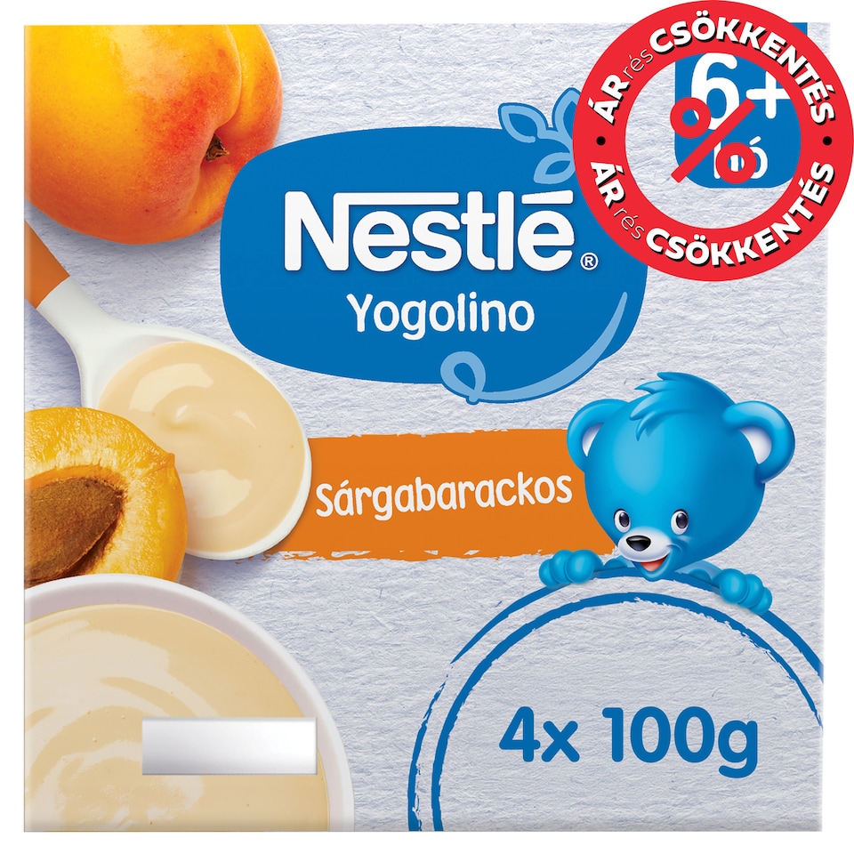 image 1 of Nestlé Yogolino Milk Based Baby Dessert with Apricot 6+ Months 4 x 100 g (400 g)