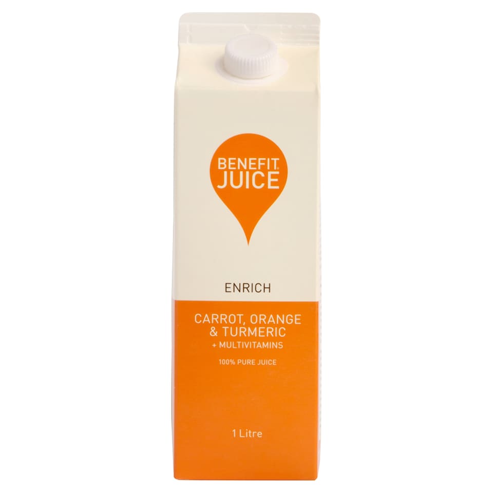 Benefit 100% Pure Juice Carrot, Orange & Turmeric + Multivitamins 1 Litre