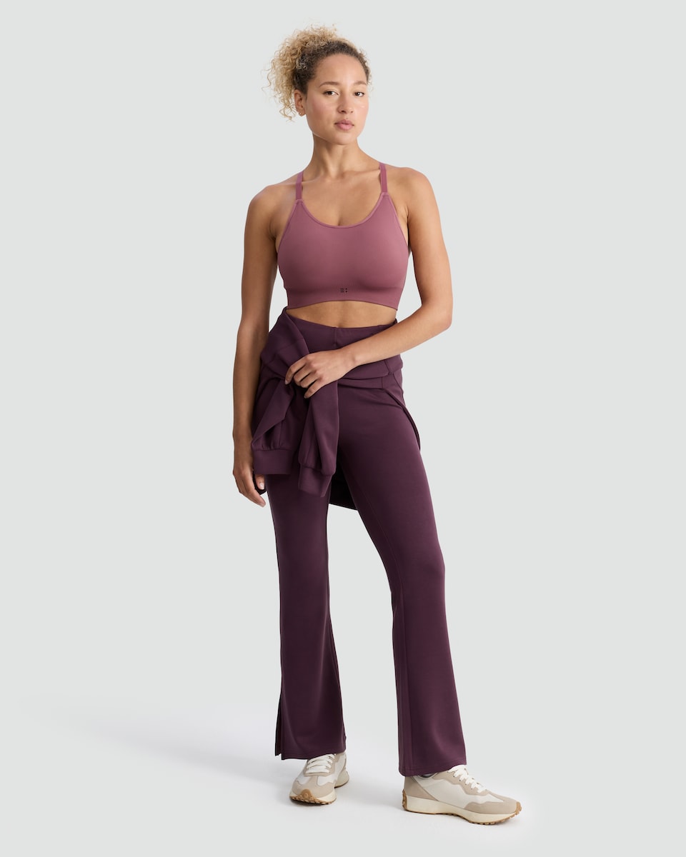 image 1 of F&F Active Seamfree Racerback Sports Bra in Plum