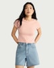 image 2 of F&F Cotton Rich Short Sleeved Cropped T-Shirt in Orange
