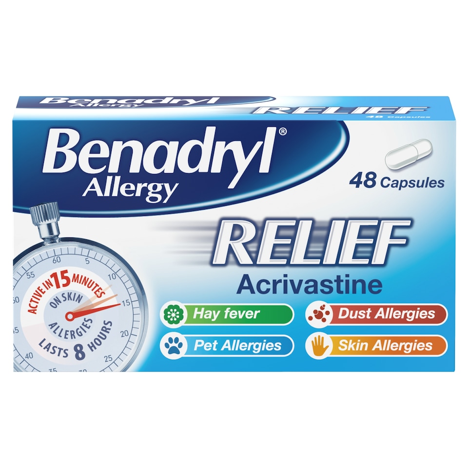 image 1 of Benadryl Allergy Relief Capsules 48s
