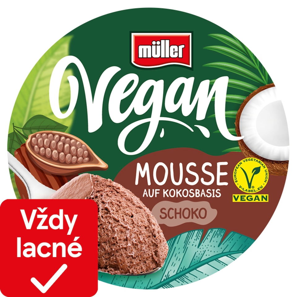 Müller Vegan čokoládová pena na báze kokosového krému (2 x 70 g) 140 g