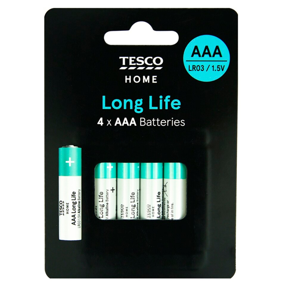 Tesco Long Life AAA 4 Pack