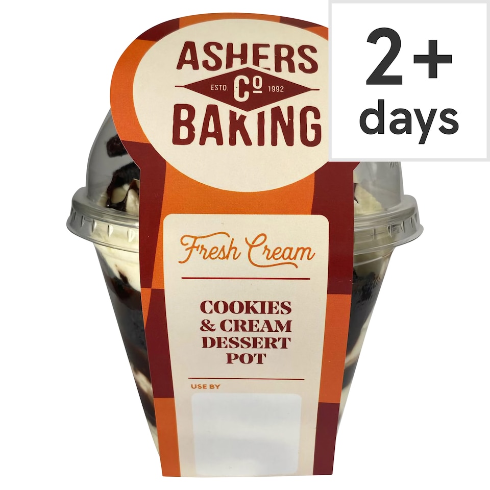 Ashers Baking Co Fresh Cream Cookies and cream dessert pot