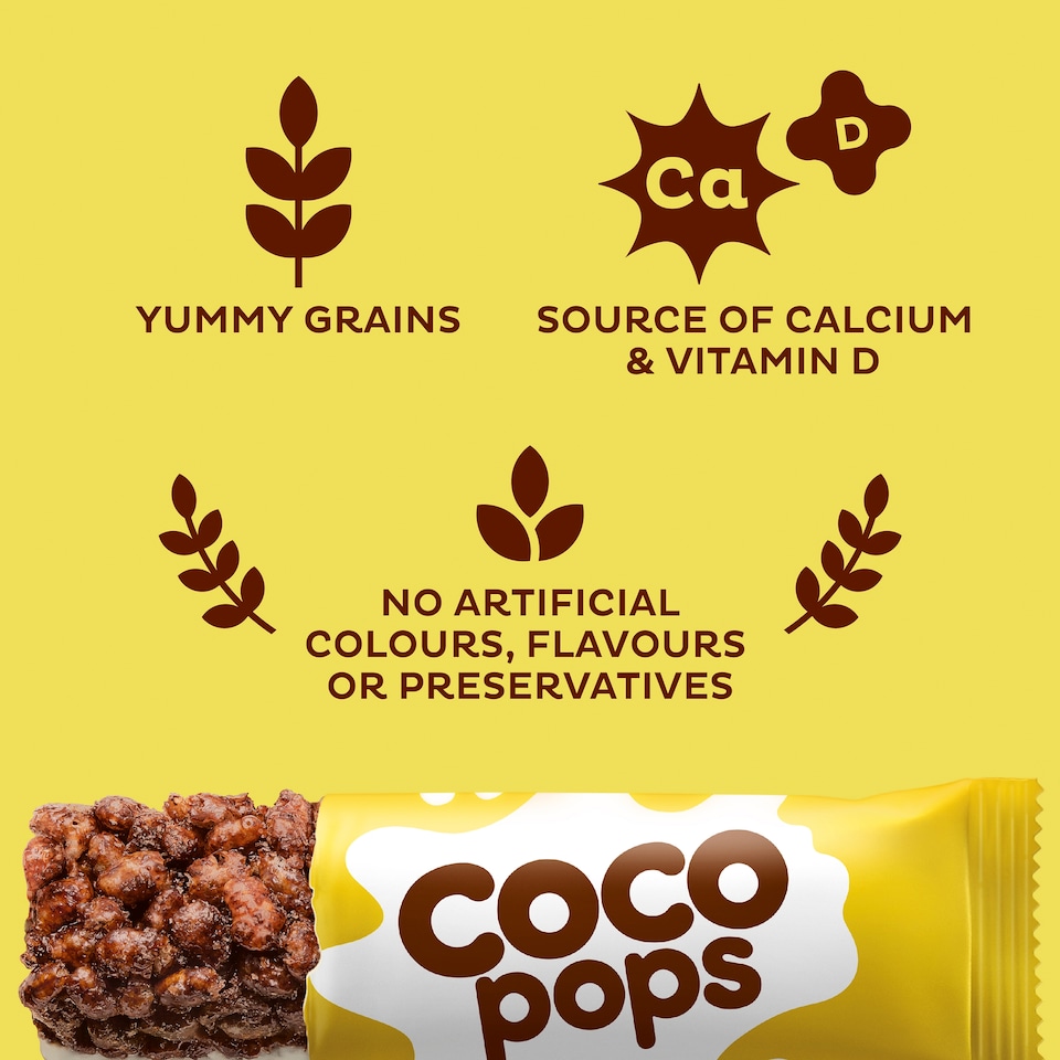 image 1 of Kellogg's Coco Pops Chocolate Cereal Bars Multipack, 6x20g