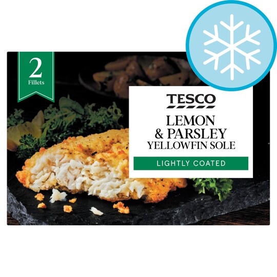 Tesco 2 Yellow Fin Sole Lemon & Parsley 250G Tesco Groceries