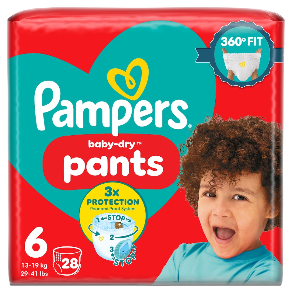 image 1 of Pampers Baby-Dry Nappy Pants Size 6 28 Pack