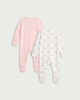 image 2 of Disney Aristocats 2-Pack Pure Cotton Marie Long Sleeved Sleepsuits in Pink