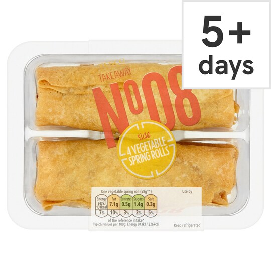Tesco 4 Vegetable Spring Rolls 240g Tesco Groceries