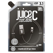 Juice Type C 1m Charging Cable Black