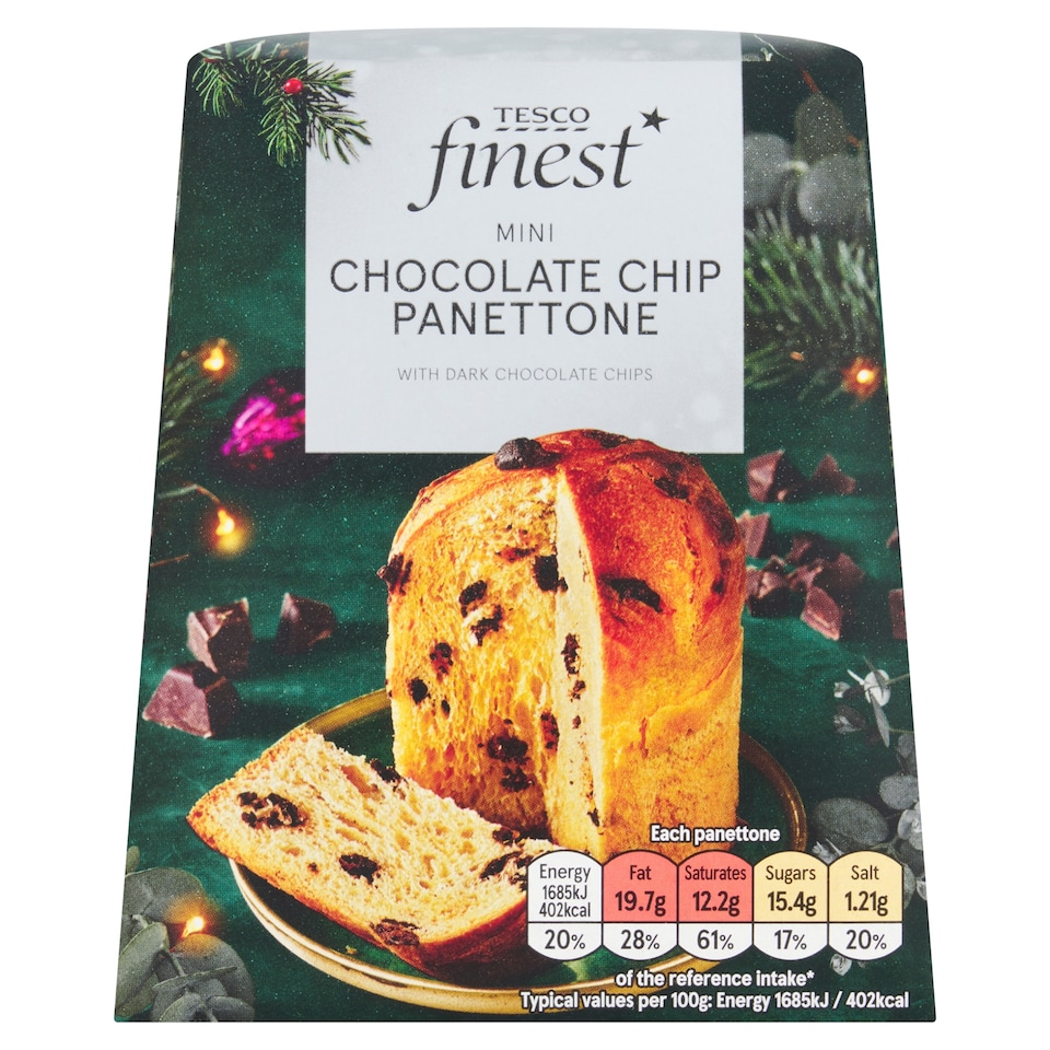 Tesco Finest Mini Chocolate Chip Panettone with Dark Chocolate Chips 100 g