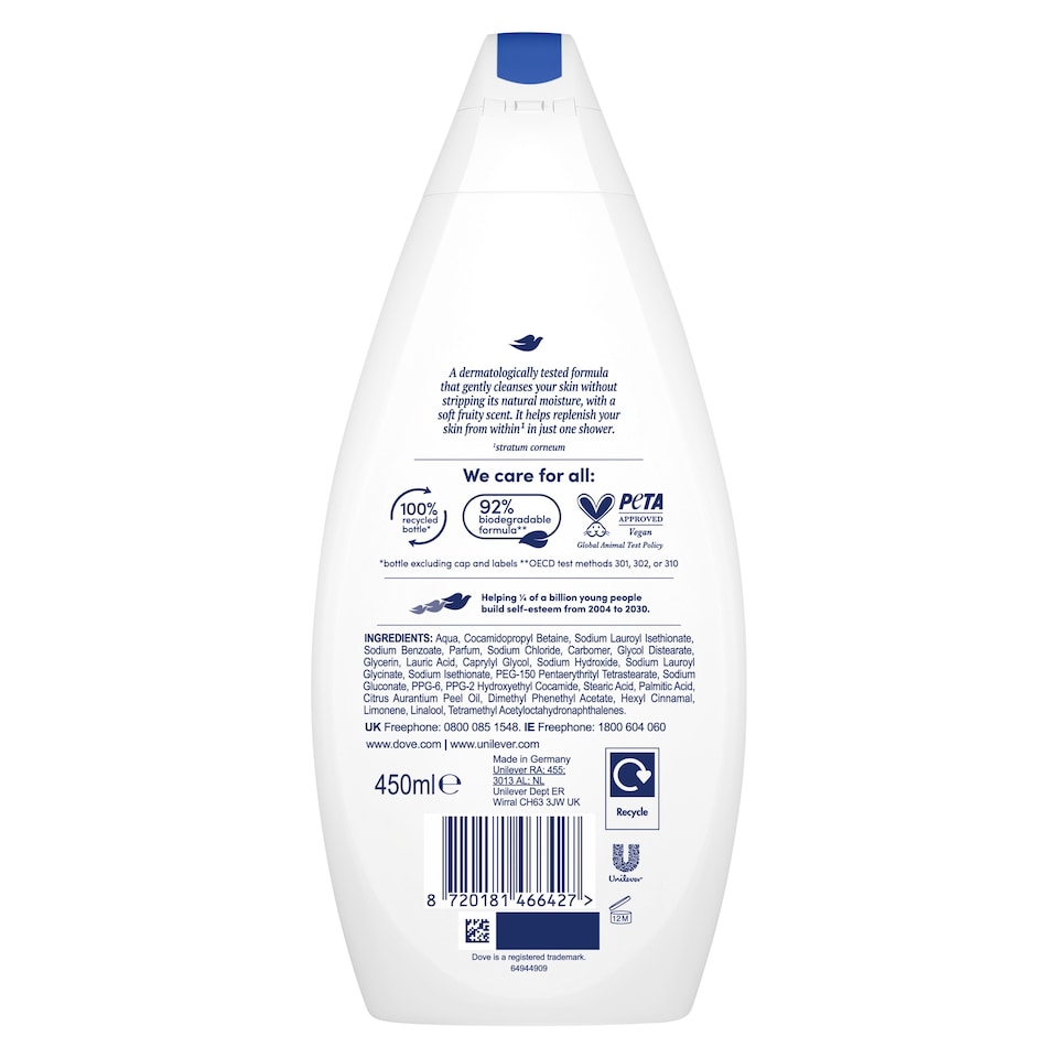 image 1 of Dove Hydrate Body Wash Shower Gel 450 ml