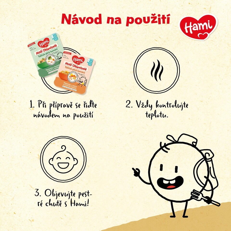 image 1 of HAMI meat and vegetable plate Pasta with carrots and chicken 200 g