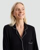 image 2 of F&F Contrast Piping Longline Pyjama Shirt in Black
