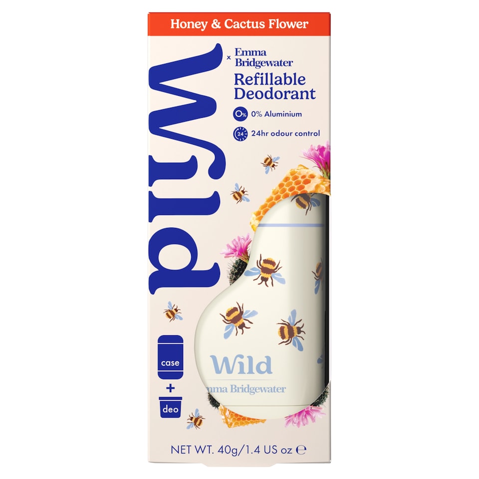 Wild Emma Bridgewater Honey & Cactus Flower Natural Refillable Deodorant 40g