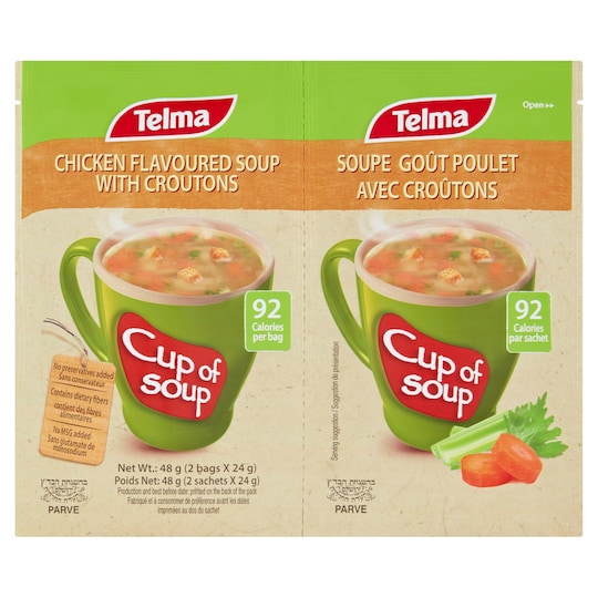 Telma Cup Of Soup With Croutons Chicken Flavour 48G Tesco Groceries