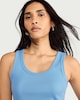 image 2 of F&F Cotton Rich Ribbed Scoop Neck Vest in Blue
