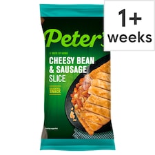 Peters Premier Cheesy Bean & Sausages Slice 180G