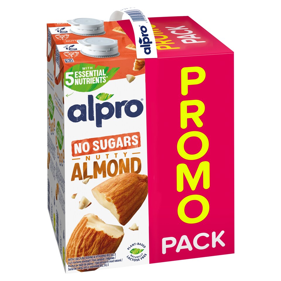 Alpro Sugar-Free UHT Almond Drink with Added Calcium, Iodine, Vitamins B12, D2, E 1 l 