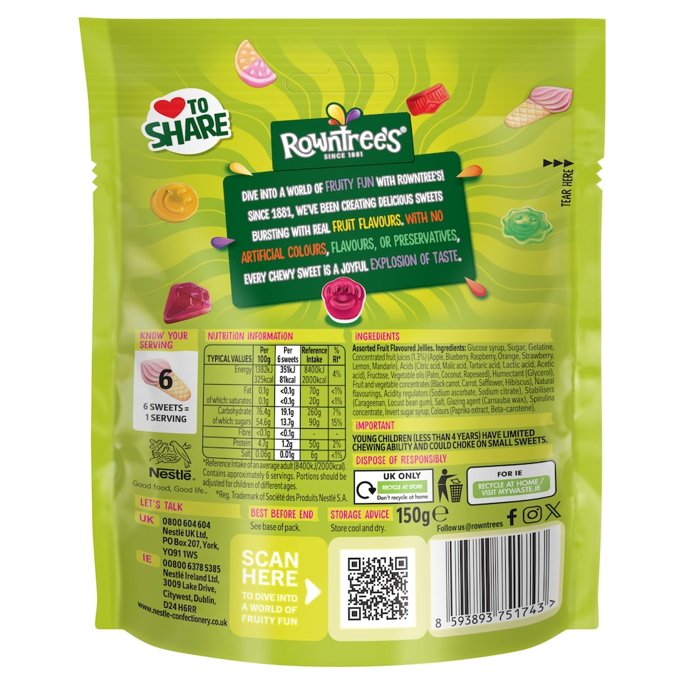 image 1 of Rowntree's Randoms Sweets Sharing Bag 150g