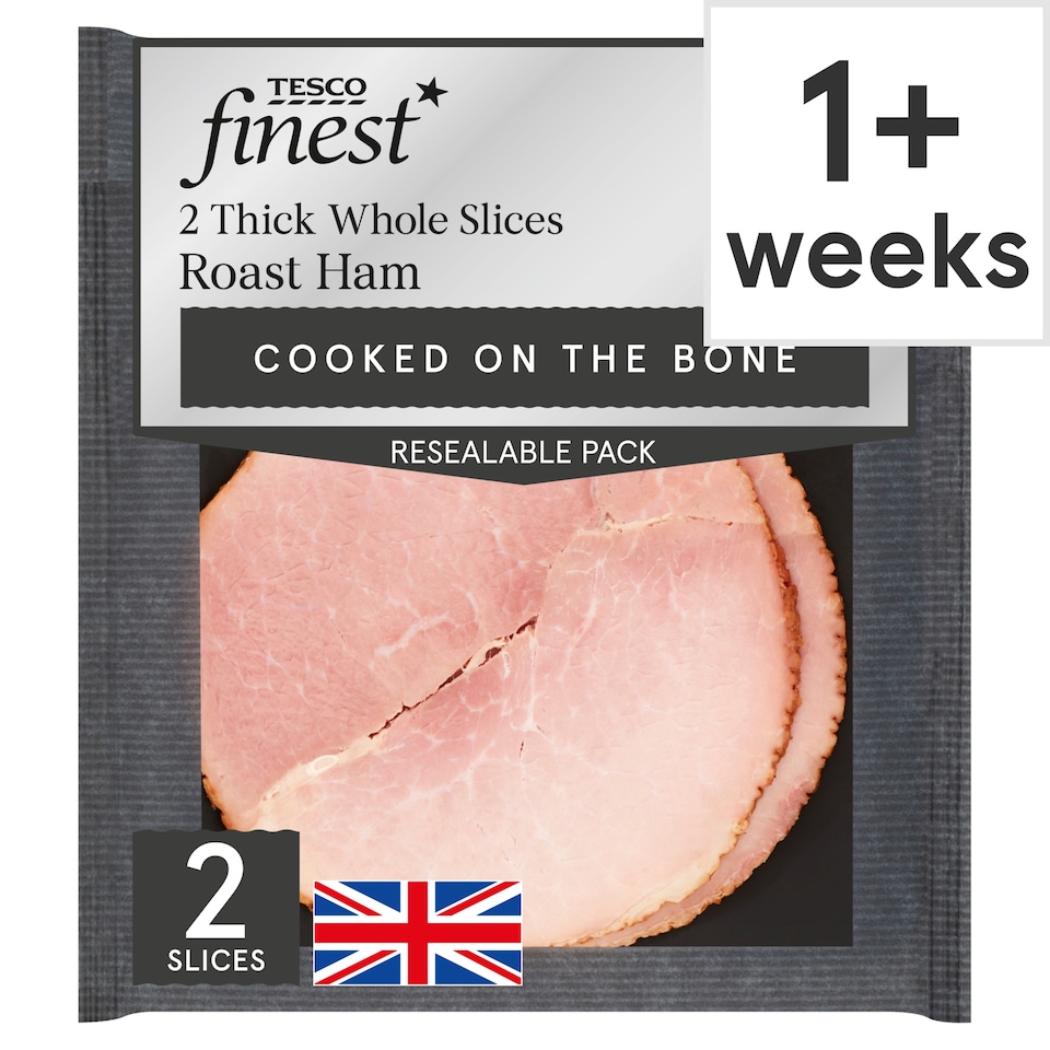 Tesco Finest 2 Thick Whole Slices Roast Ham 120g