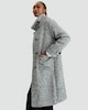 image 1 of F&F Textured High Neck Coat with Wool in Multi Black White