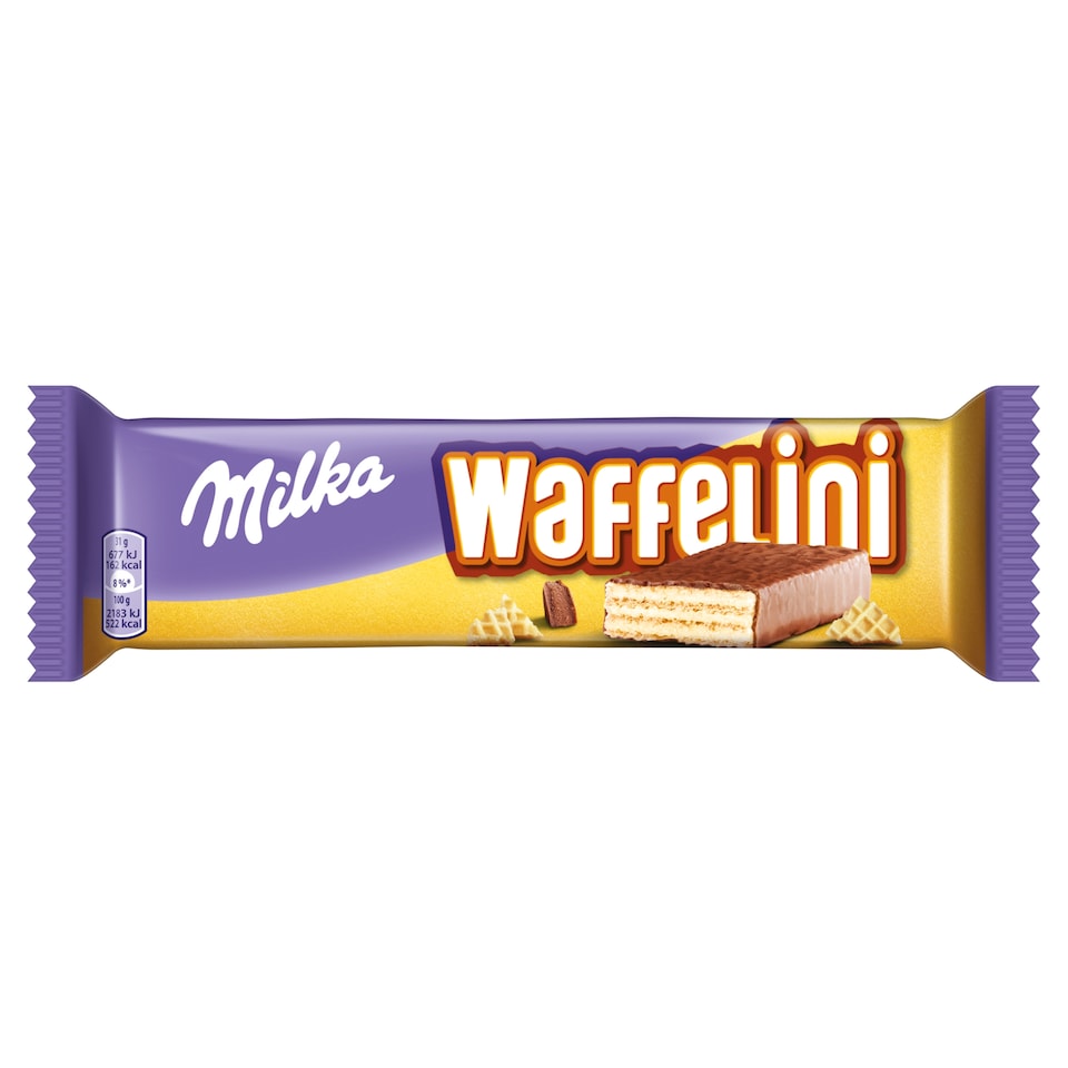 Milka Waffelini oplatka v mléčné čokoládě, mléčná příchuť 31g