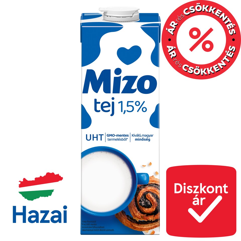 Mizo UHT zsírszegény tej 1,5% 1 l