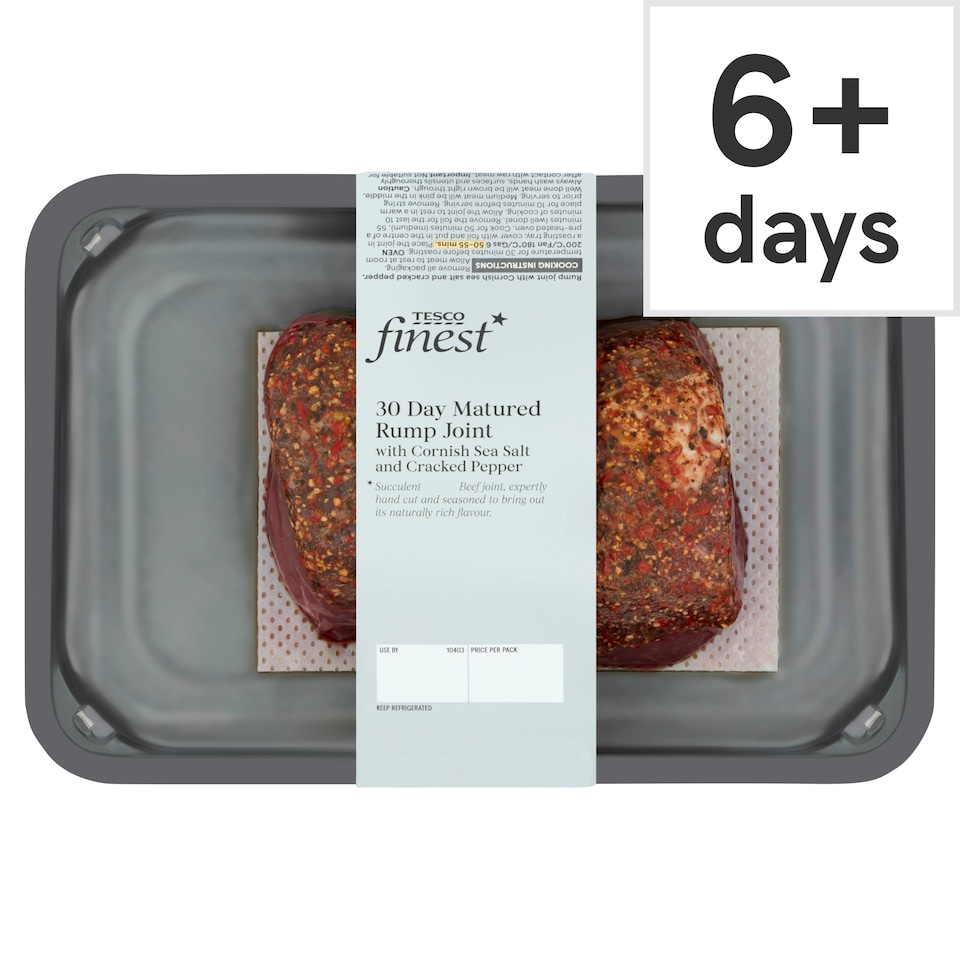 Tesco Finest Rump Joint Cornish Sea Salt & Pepper 500G